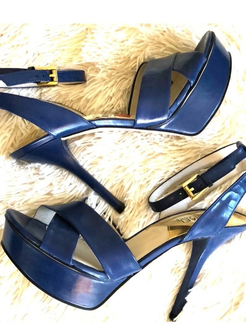 💙Michael Kors💙Blue Platform🔥High Heel Sandals with Ankle Strap